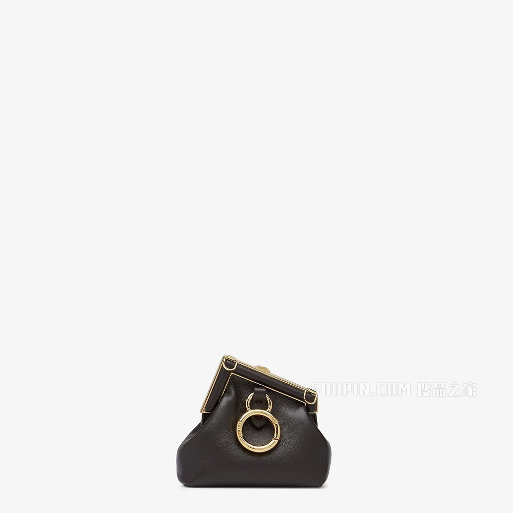 NANO FENDI FIRST吊饰 棕色纳帕皮革吊饰