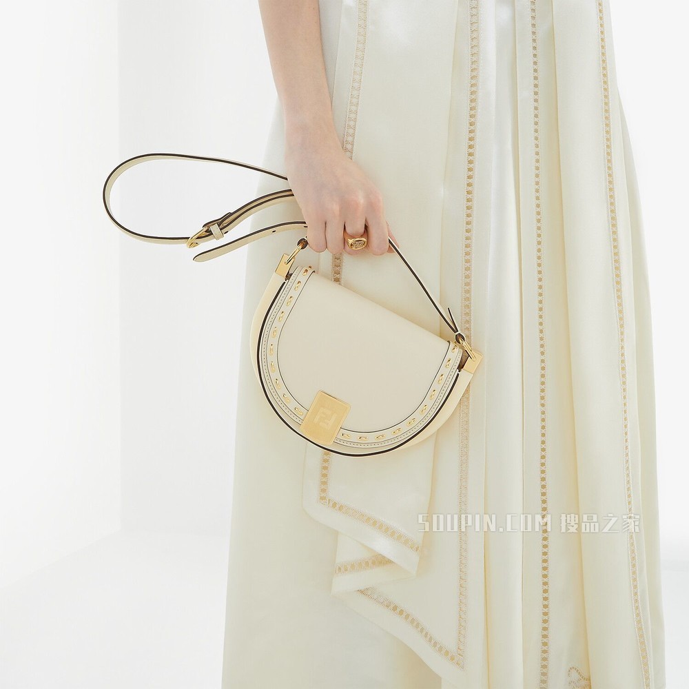 Moonlight 白色皮革手袋