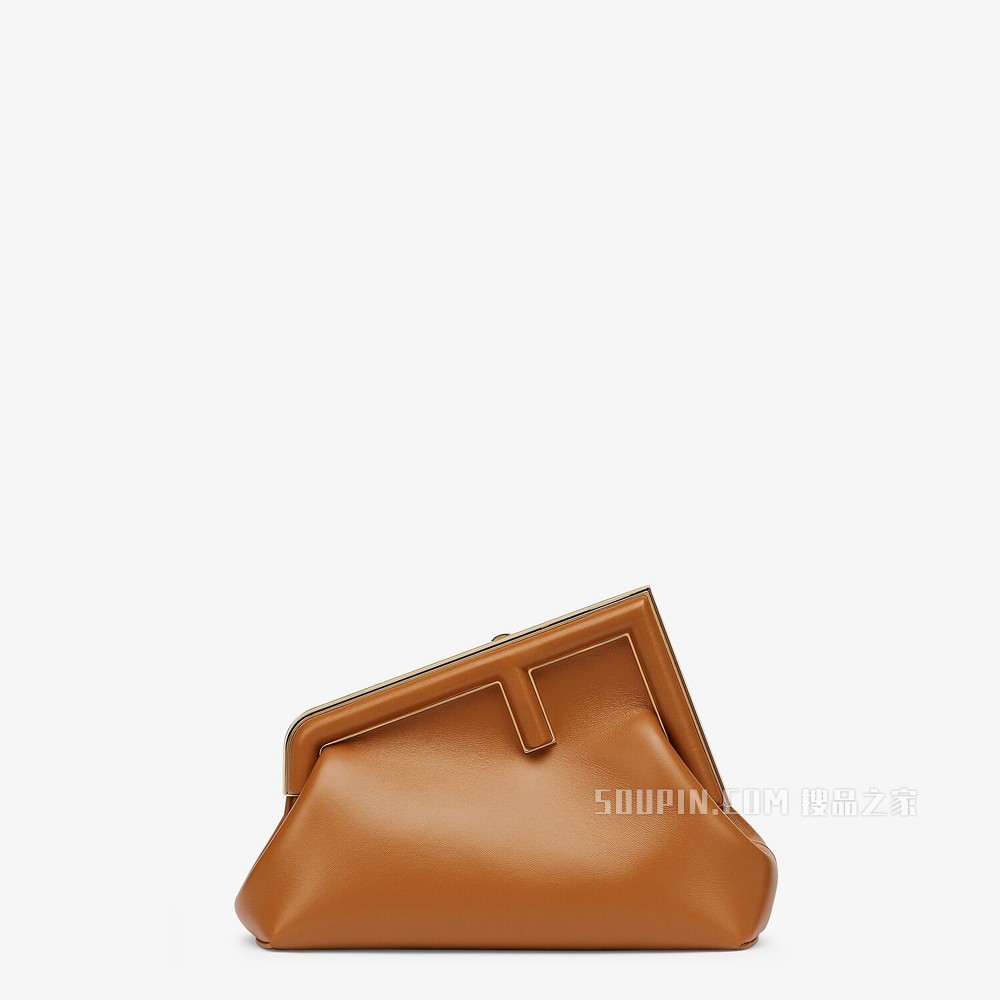 FENDI FIRST小号手袋 棕色皮革手袋