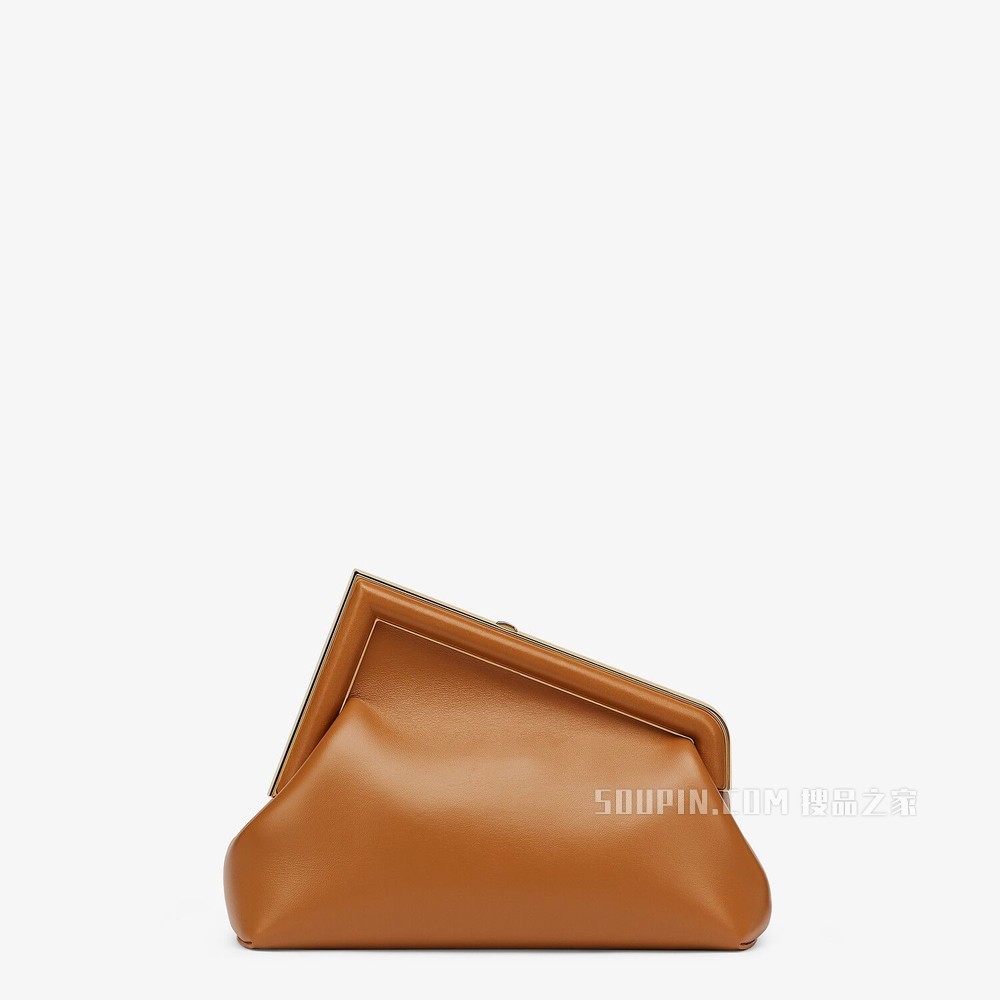 FENDI FIRST小号手袋 棕色皮革手袋