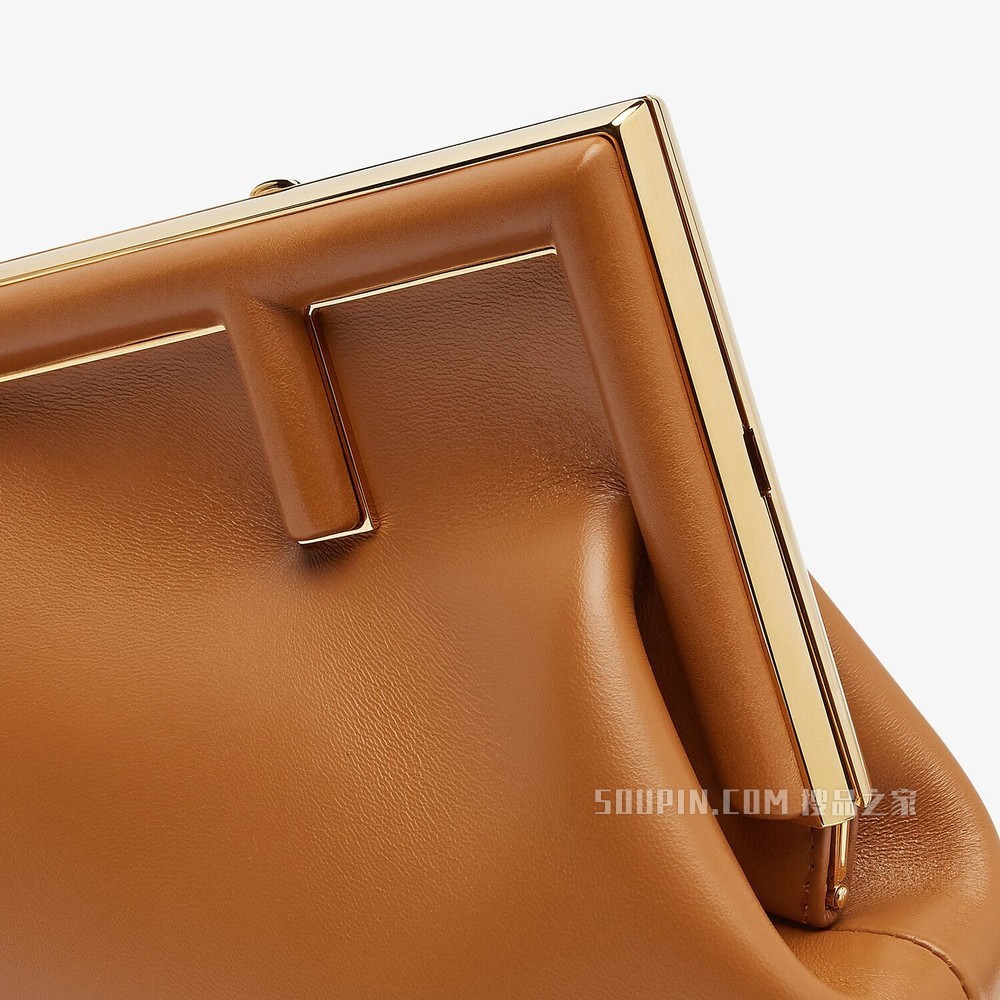 FENDI FIRST小号手袋 棕色皮革手袋
