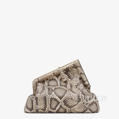 FENDI FIRST中号手袋 白色蟒蛇皮手袋