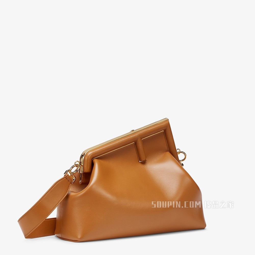 FENDI FIRST中号手袋 棕色皮革手袋