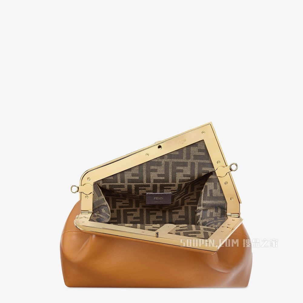 FENDI FIRST中号手袋 棕色皮革手袋