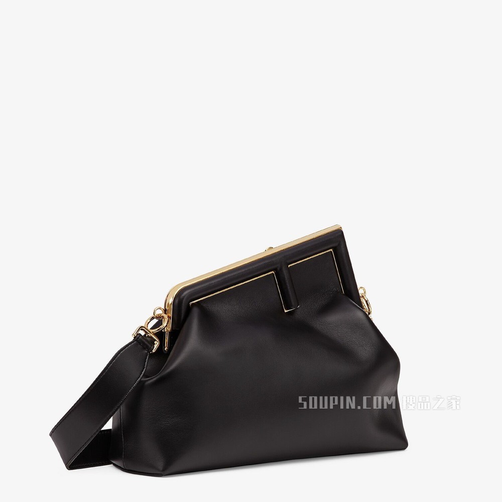 FENDI FIRST中号手袋 黑色皮革手袋