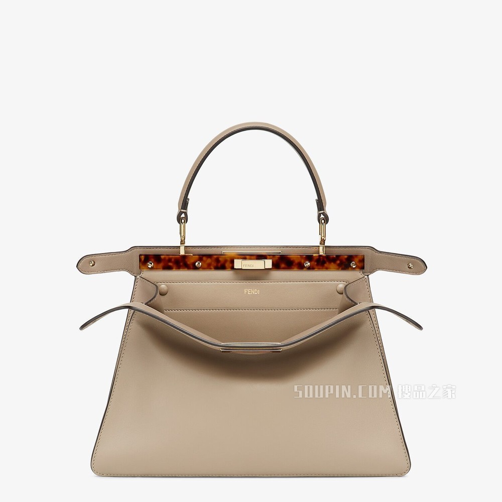 PEEKABOO ISEEU中号手袋 鸽子灰皮质手袋