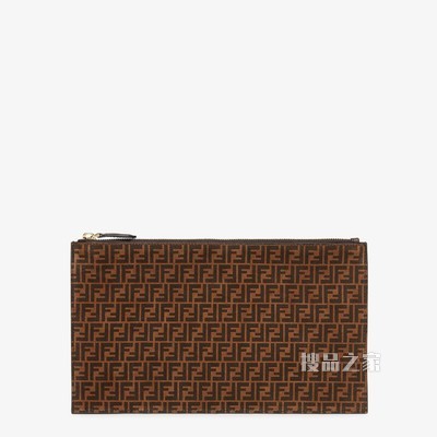 中号手拿包 棕色皮革手拿包