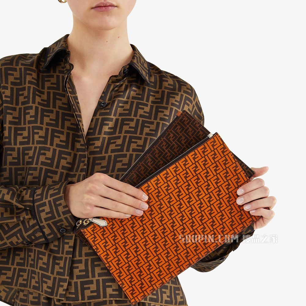 中号手拿包 橙色皮质手拿包