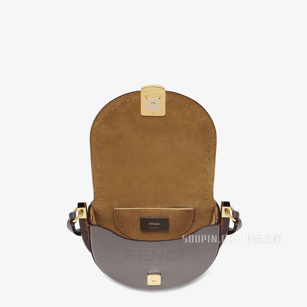 Moonlight 灰色皮革手袋