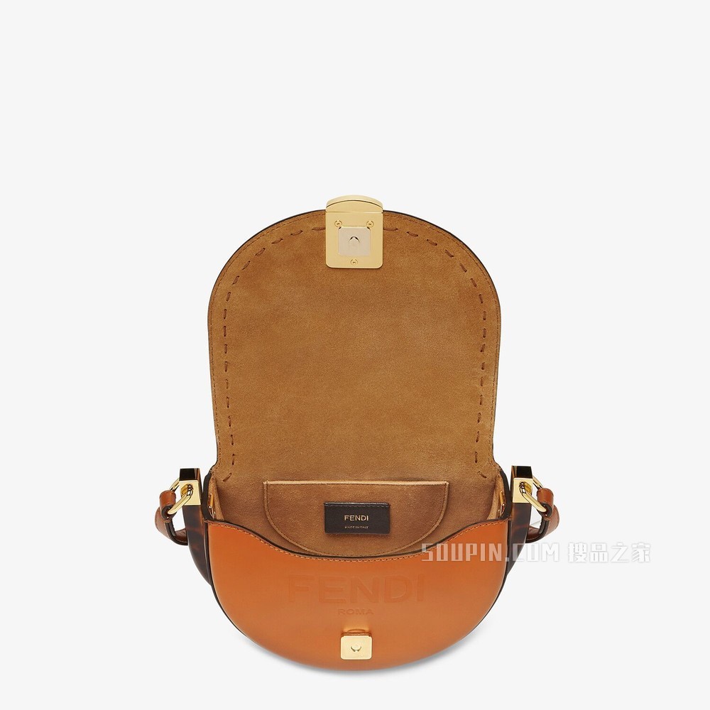 Moonlight 棕色皮革手袋