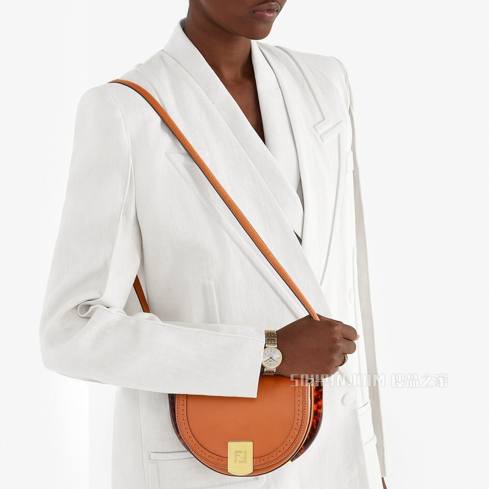 Moonlight 棕色皮革手袋