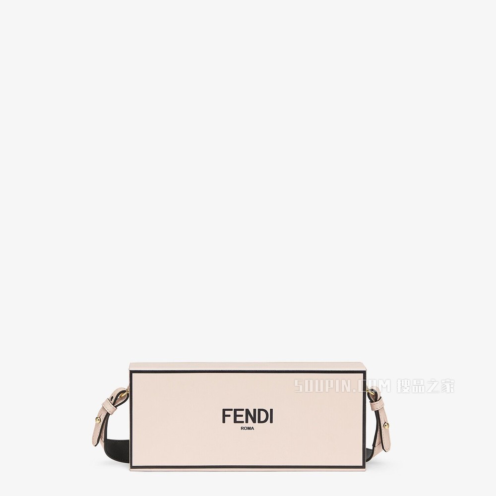FENDI PACK盒子造型手袋 粉红色皮质手袋