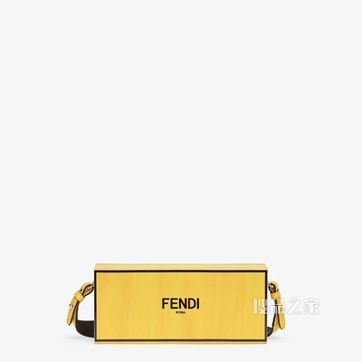 FENDI PACK盒子造型手袋 黄色皮革手袋