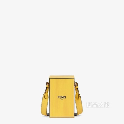 FENDI PACK盒子造型手袋 黄色皮革手袋