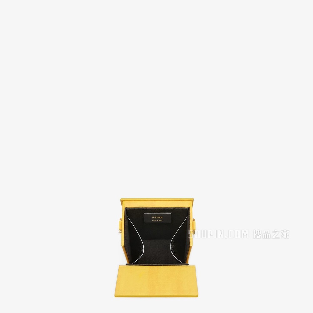 FENDI PACK盒子造型手袋 黄色皮革手袋