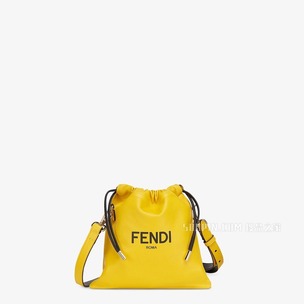 FENDI PACK小号手拿包 黄色纳帕皮革手袋