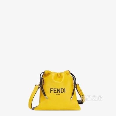 FENDI PACK小号手拿包 黄色纳帕皮革手袋