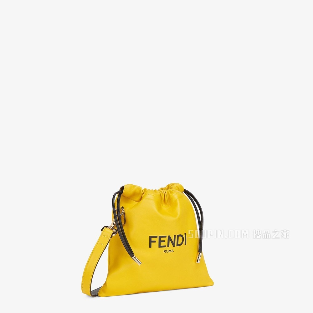 FENDI PACK小号手拿包 黄色纳帕皮革手袋