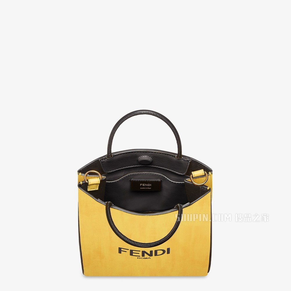 FENDI PACK小号购物袋 黄色皮革手袋