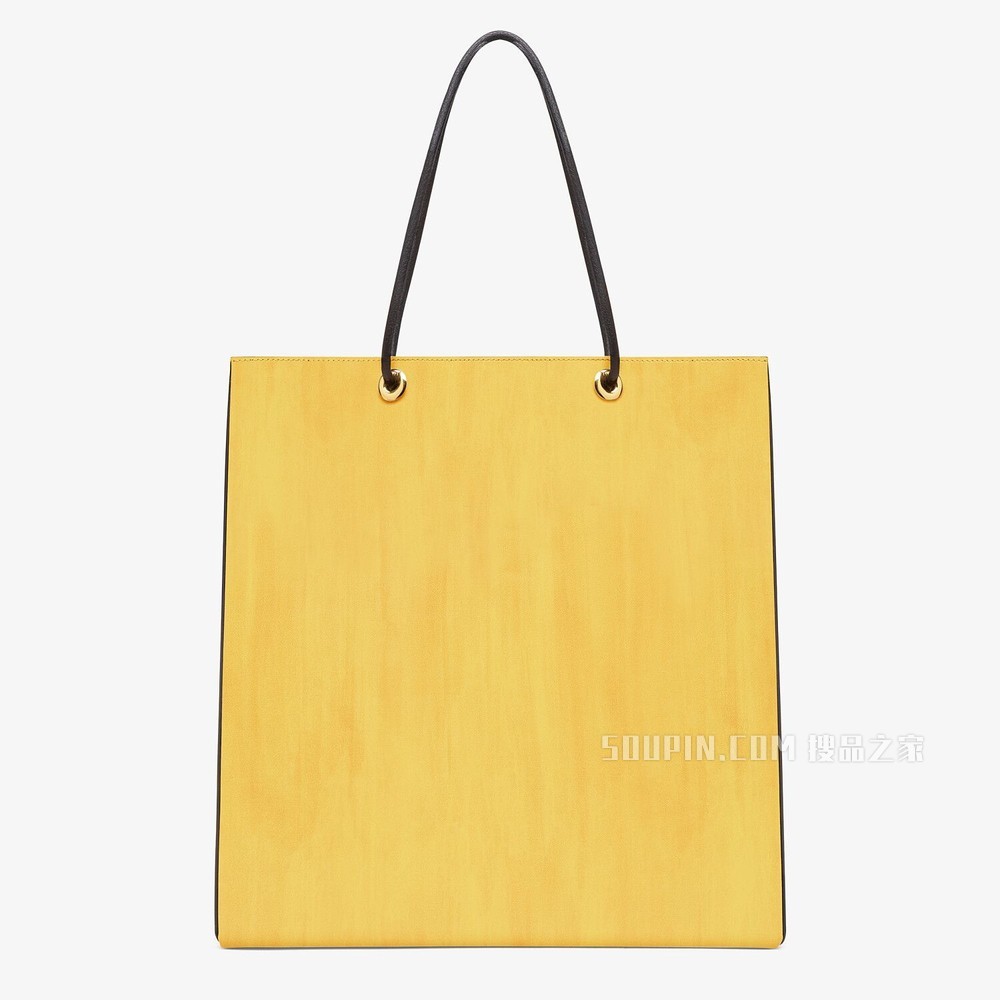 FENDI PACK中号购物袋 黄色皮革手袋