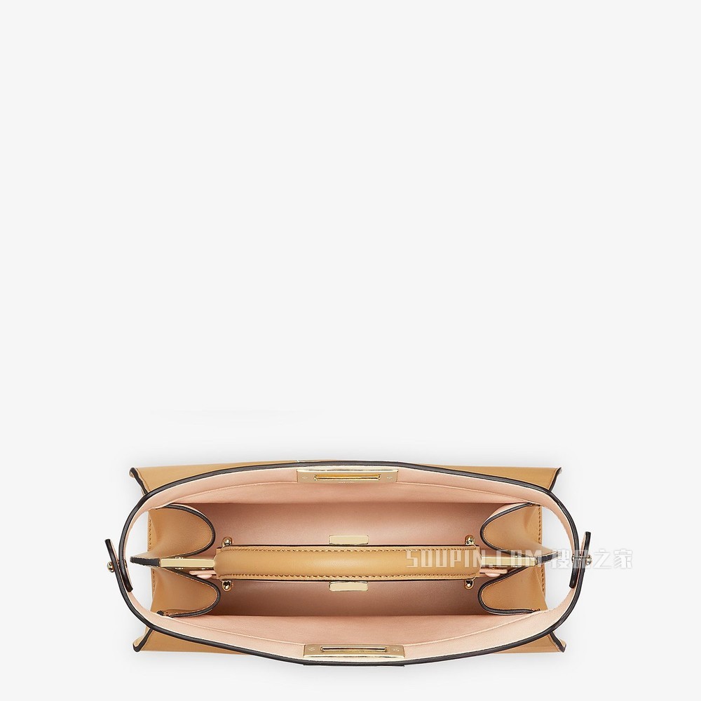 PEEKABOO ISEEU中号手袋 米色皮革手袋