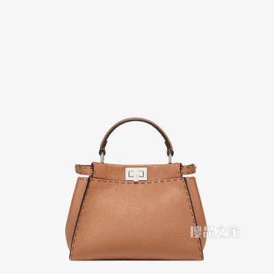 PEEKABOO 迷你手袋 棕色皮革手袋