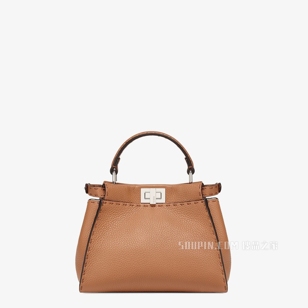 PEEKABOO 迷你手袋 棕色皮革手袋