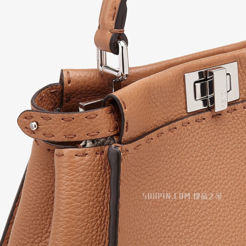 PEEKABOO 迷你手袋 棕色皮革手袋