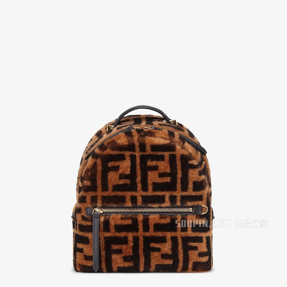 棕色羊皮小双肩包 棕色羊皮小背包