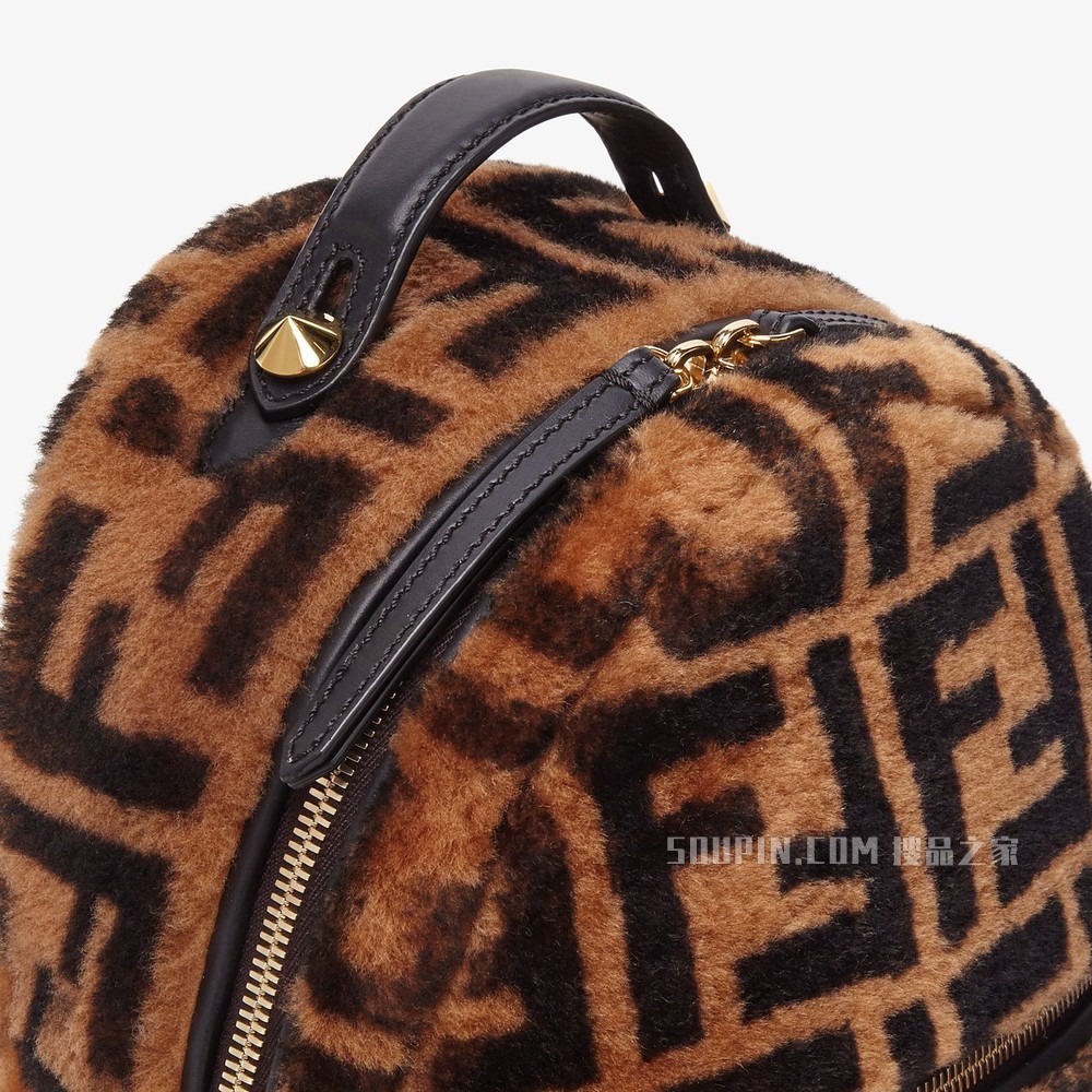 棕色羊皮小双肩包 棕色羊皮小背包