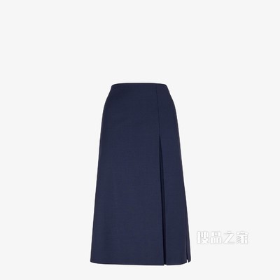 半身裙 蓝色马海毛半身裙