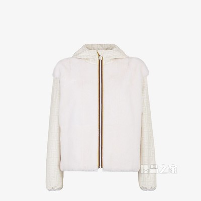 风衣 白色貂毛夹克