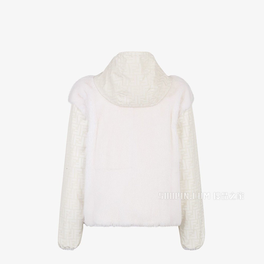 风衣 白色貂毛夹克