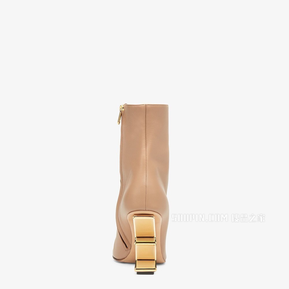 FENDI FIRST 米色纳帕皮革高跟靴