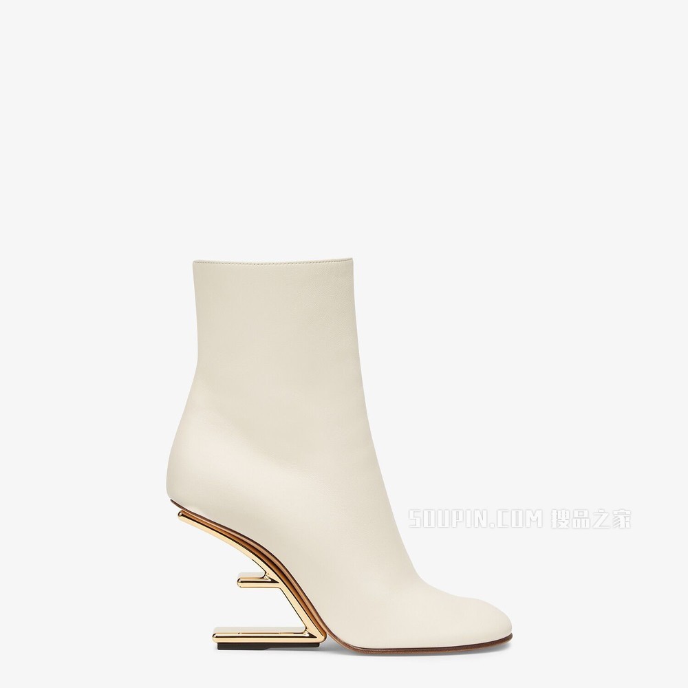 FENDI FIRST 白色纳帕皮革高跟靴