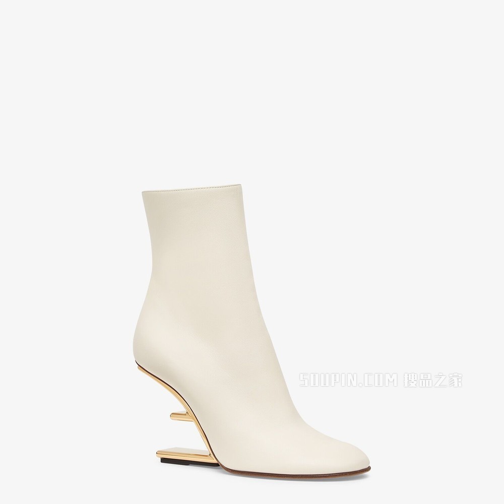 FENDI FIRST 白色纳帕皮革高跟靴