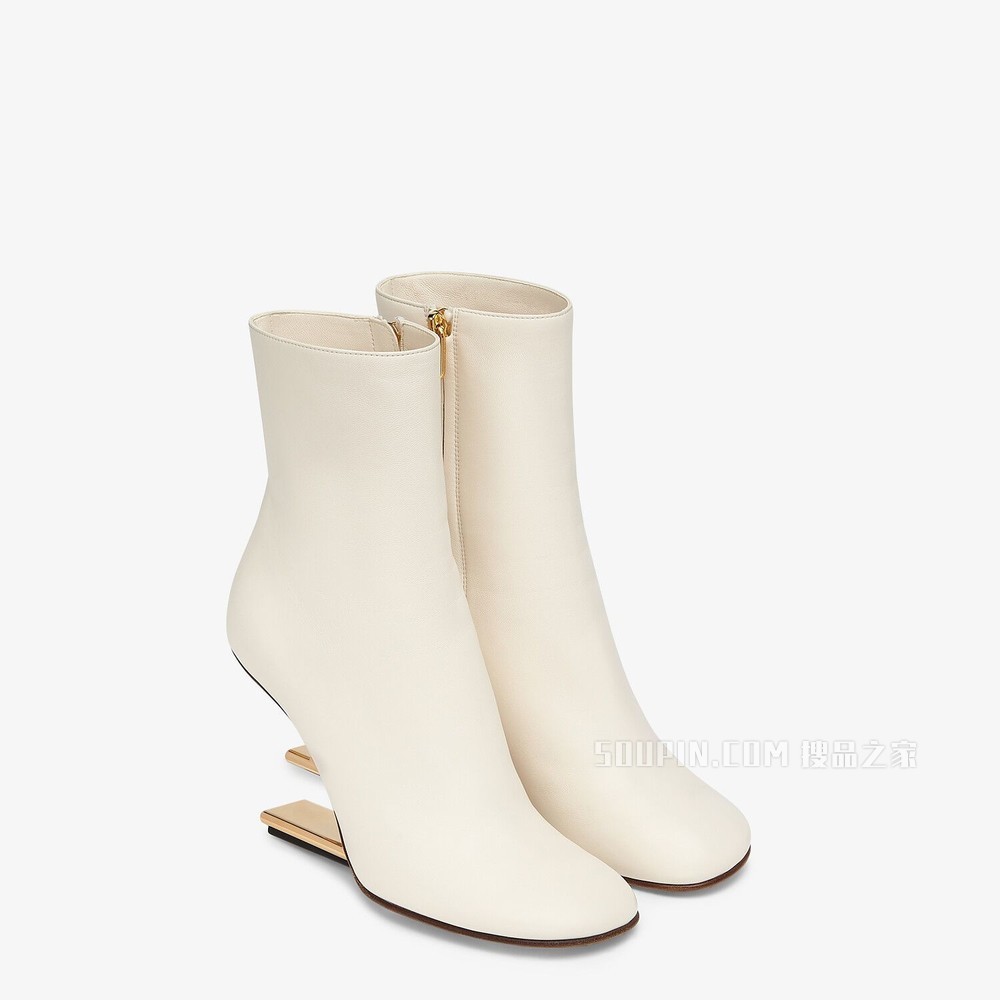 FENDI FIRST 白色纳帕皮革高跟靴