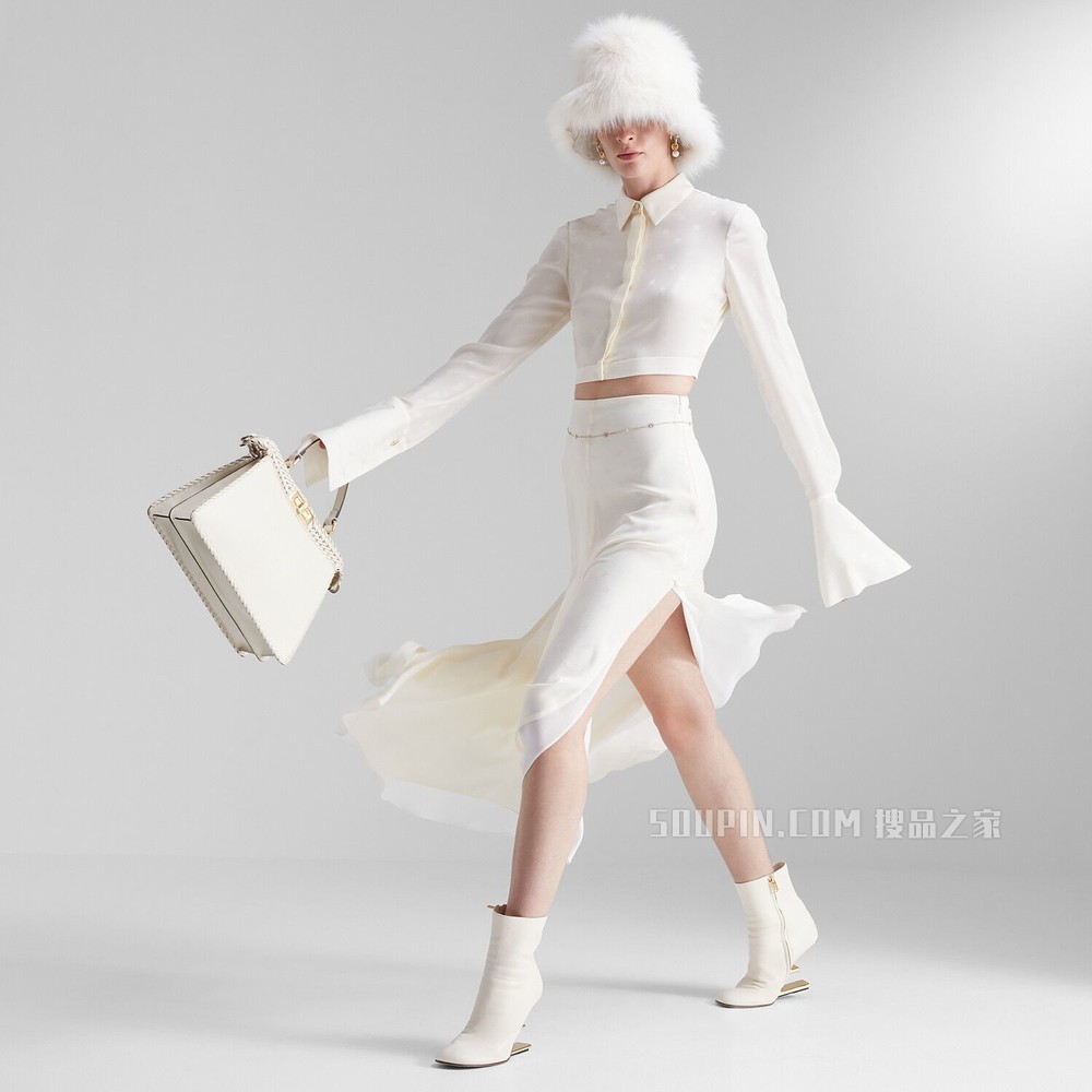 FENDI FIRST 白色纳帕皮革高跟靴