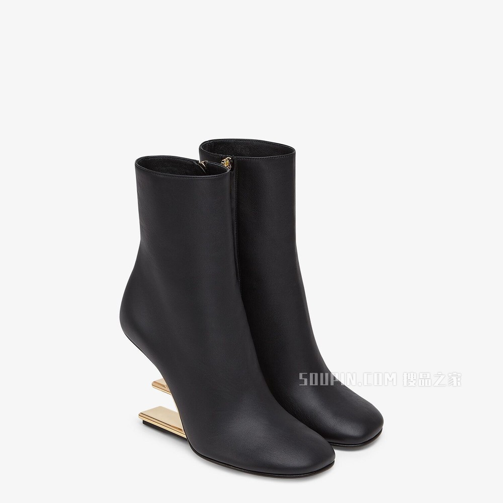 FENDI FIRST 黑色纳帕皮革高跟靴