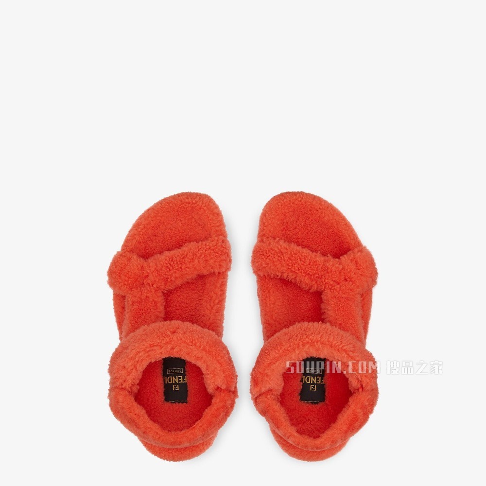 FENDI FEEL 红色羊皮凉鞋