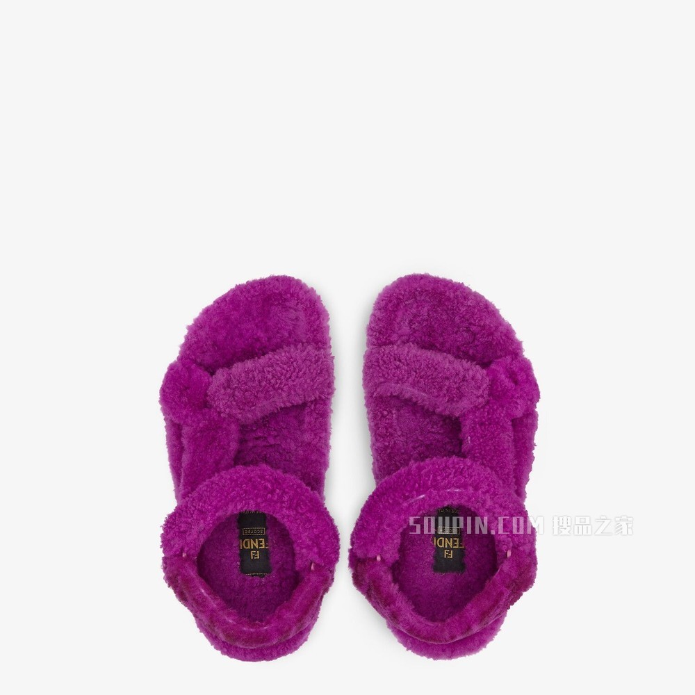 FENDI FEEL 紫色羊皮凉鞋