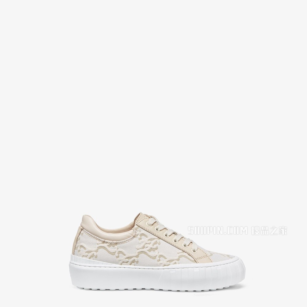 FENDI FORCE 白色布料低帮运动鞋