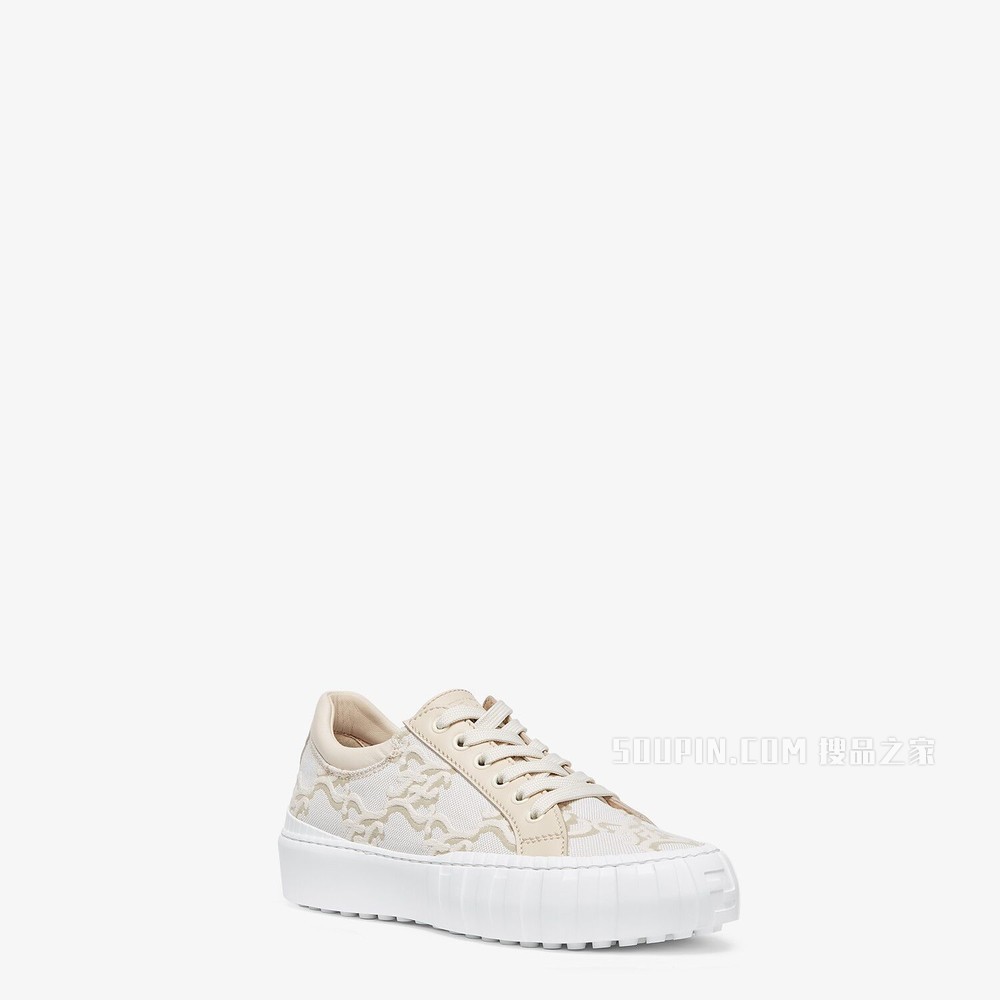 FENDI FORCE 白色布料低帮运动鞋