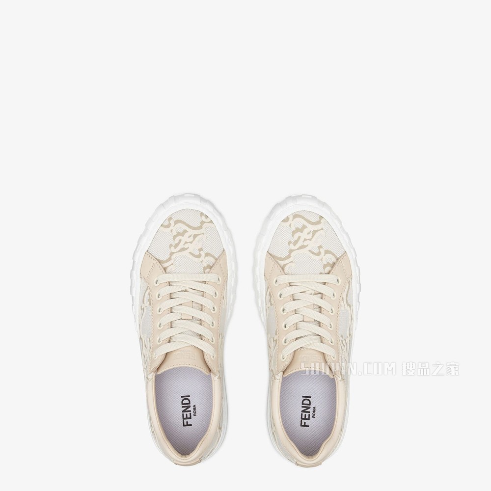 FENDI FORCE 白色布料低帮运动鞋