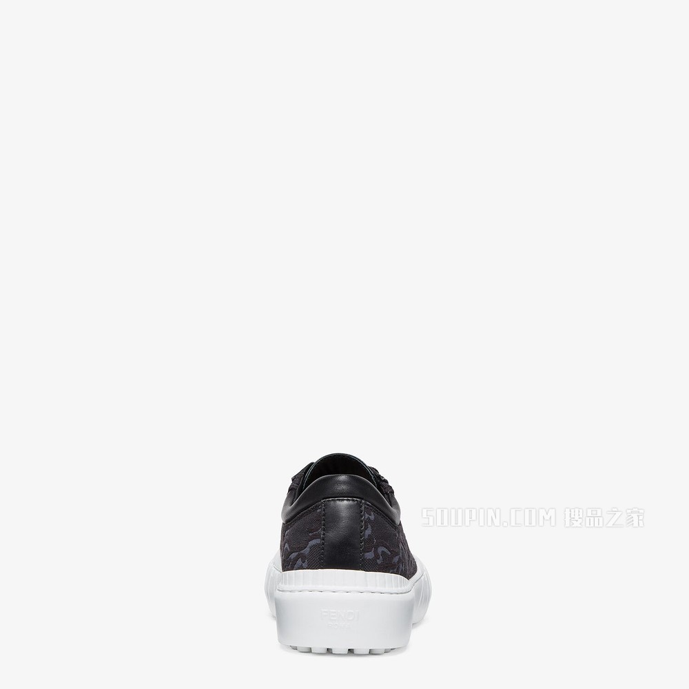 FENDI FORCE 黑色布料低帮鞋
