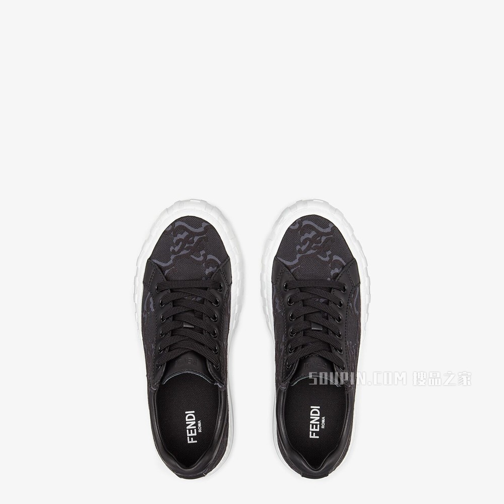 FENDI FORCE 黑色布料低帮鞋