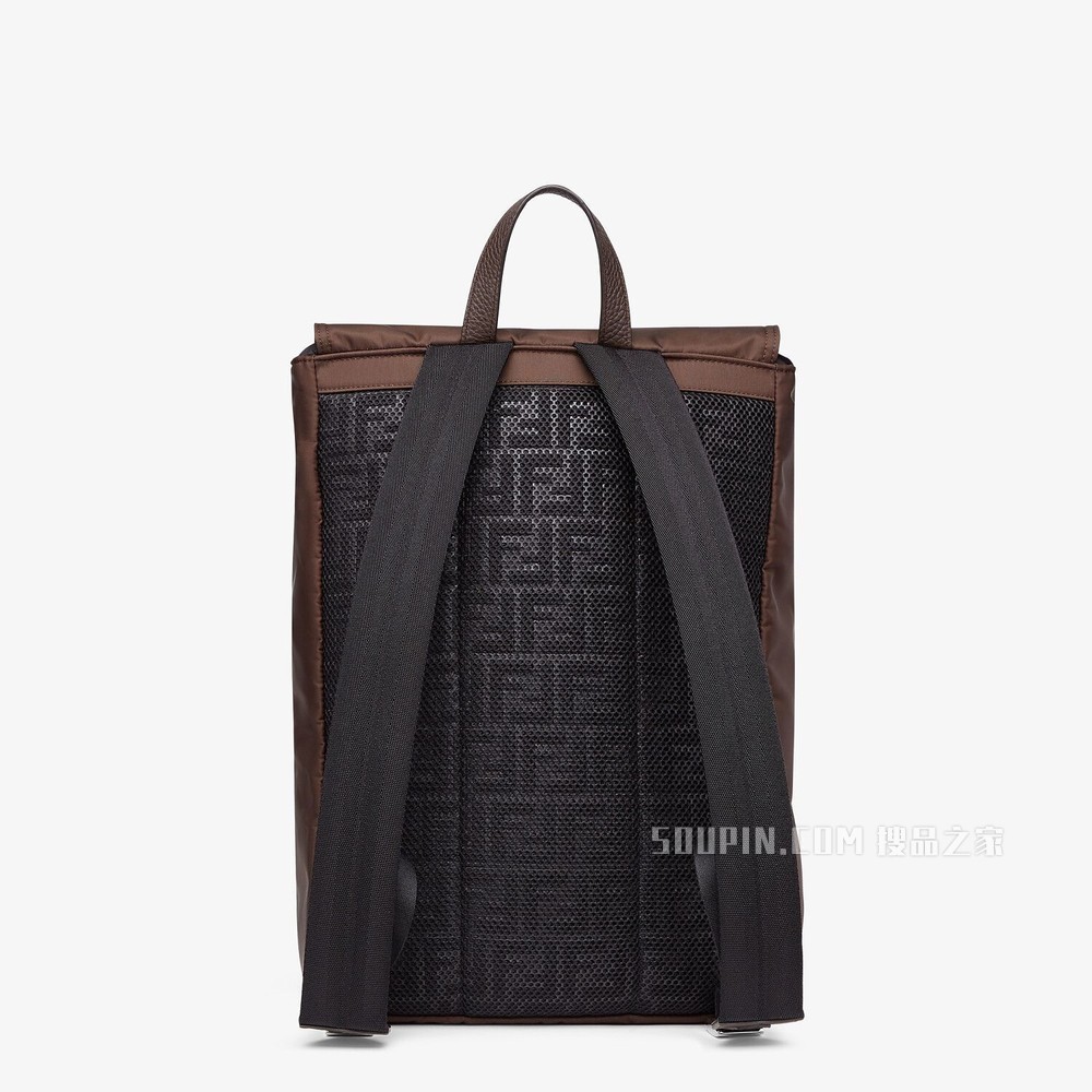 FENDINESS中号背包 棕色尼龙背包
