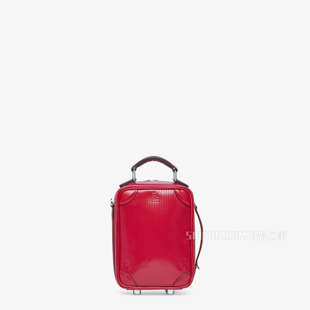 迷你旅行包 红色皮革手袋