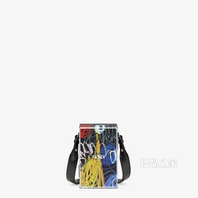 FENDI PACK盒子造型手袋 拼色印花皮革手袋