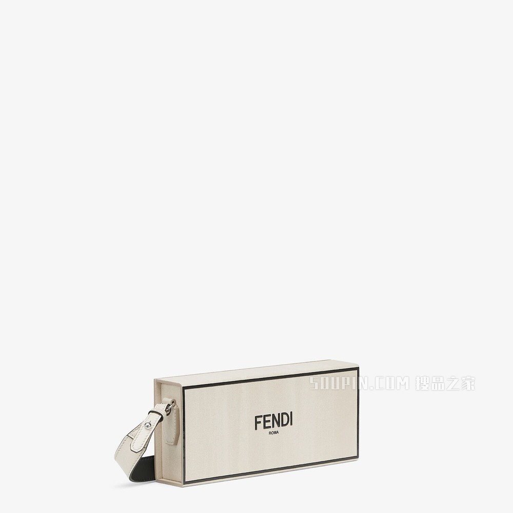 FENDI PACK盒子造型手袋 白色皮革手袋